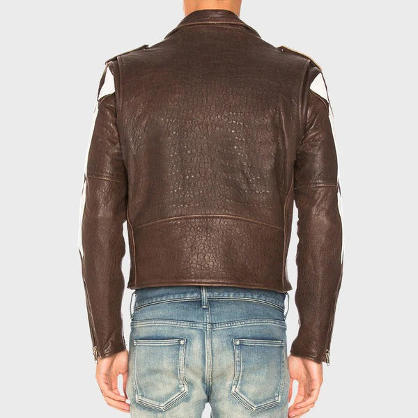 Luxe Color-Block Lambskin Moto Jacket
