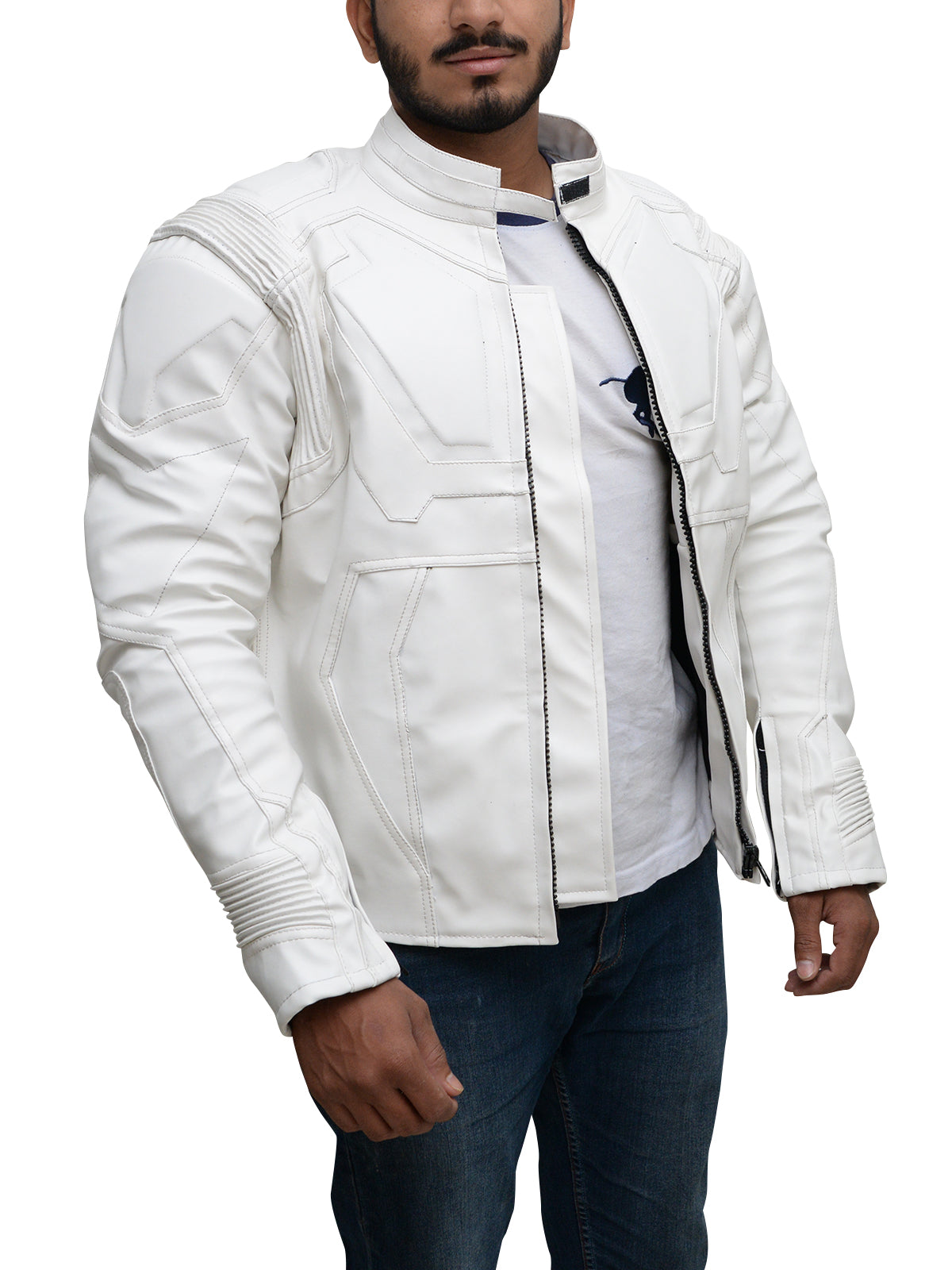 Pure White Biker Leather Jacket