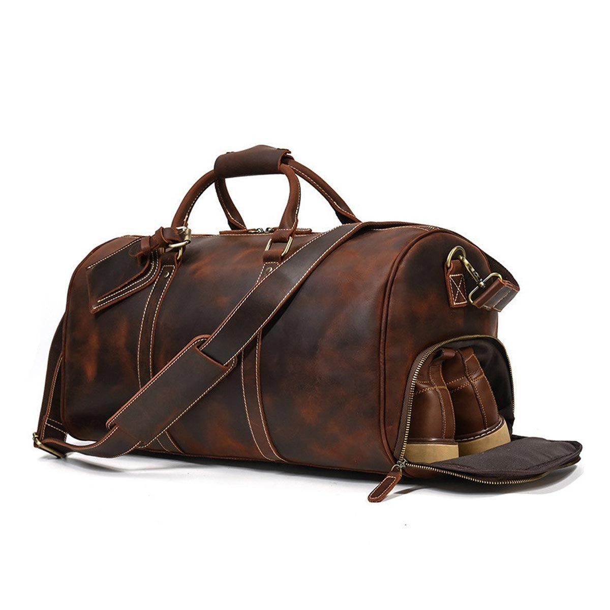 Wanderlust Crazy Horse Duffle Bag – Rugged Elegance for Adventurous Journeys