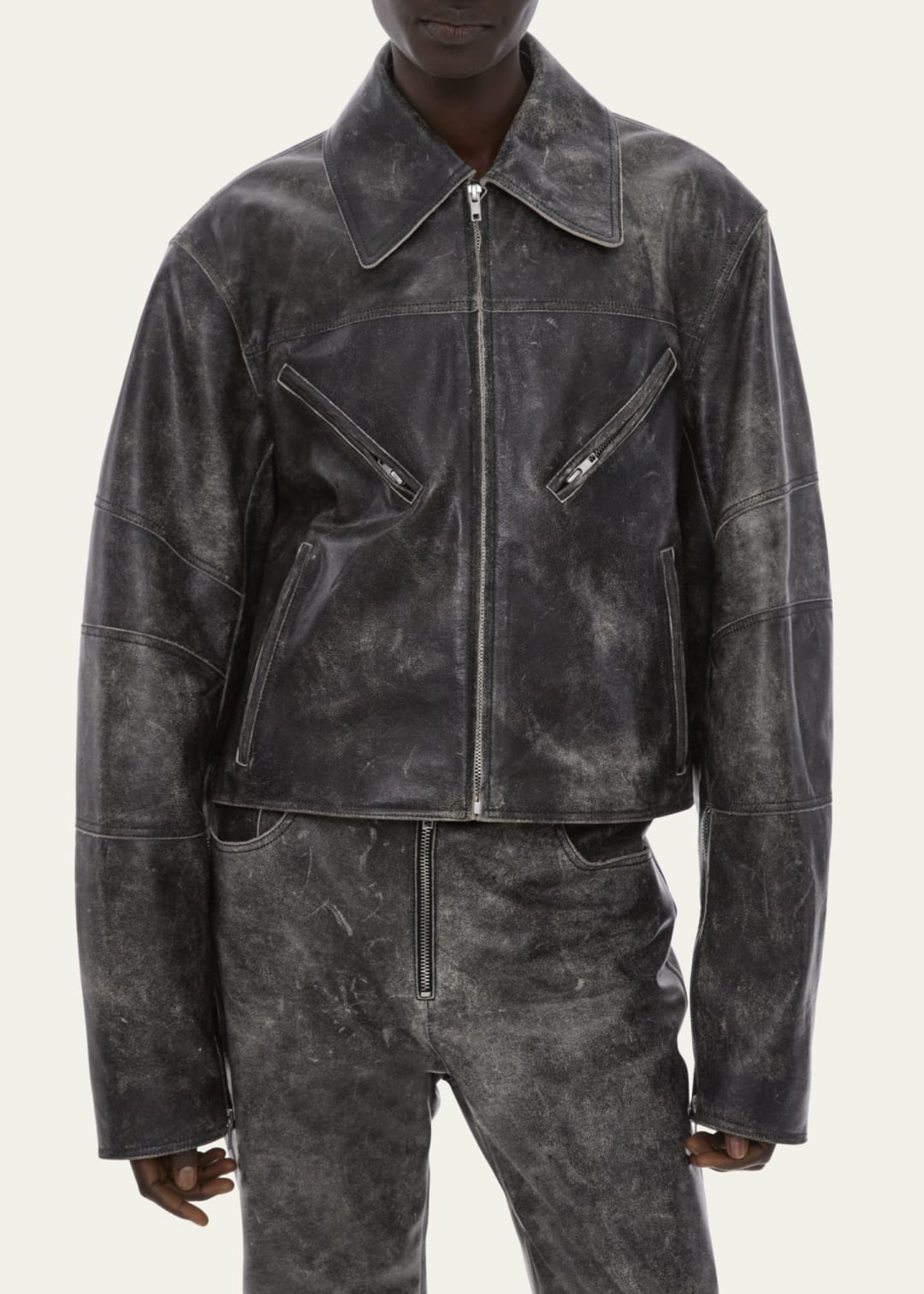 Men's Black Distressed Vintage Leather Jacket