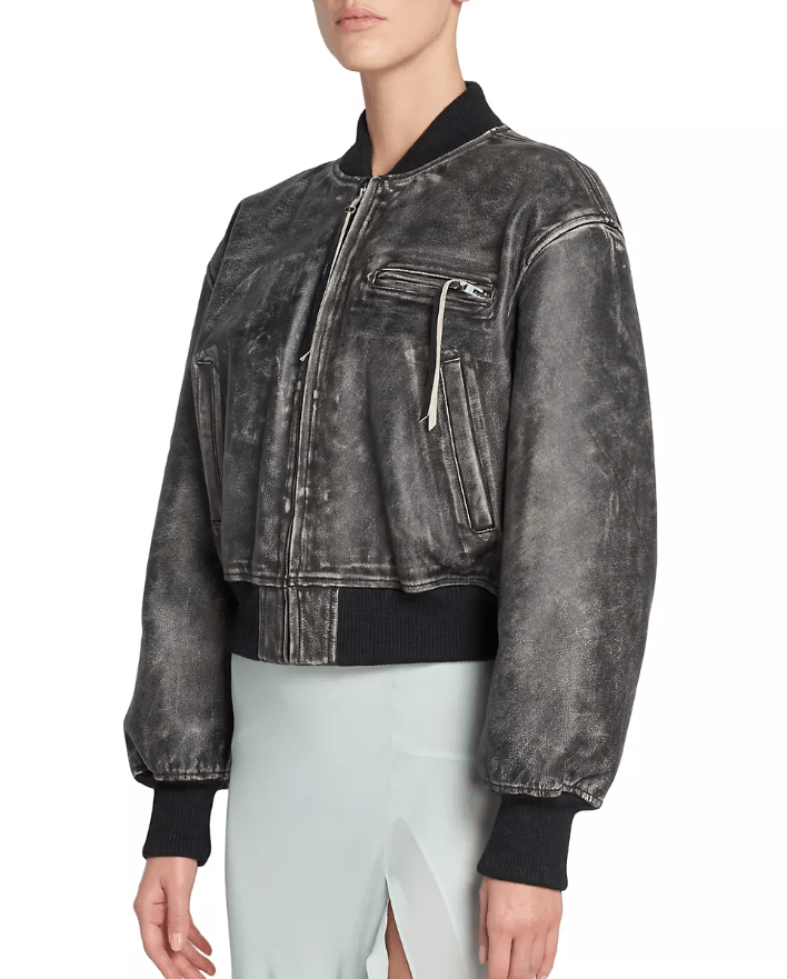 Women's Black Vintage Bomber Leather Jacket