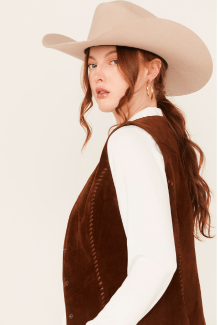 Women's Brown Suede Leather Vest