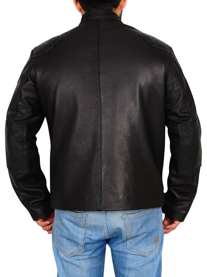 Leather Biker Jacket in Black