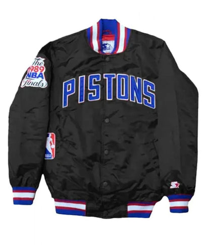 Vintage Detroit Pistons NBA Starter Satin Bomber Jacket