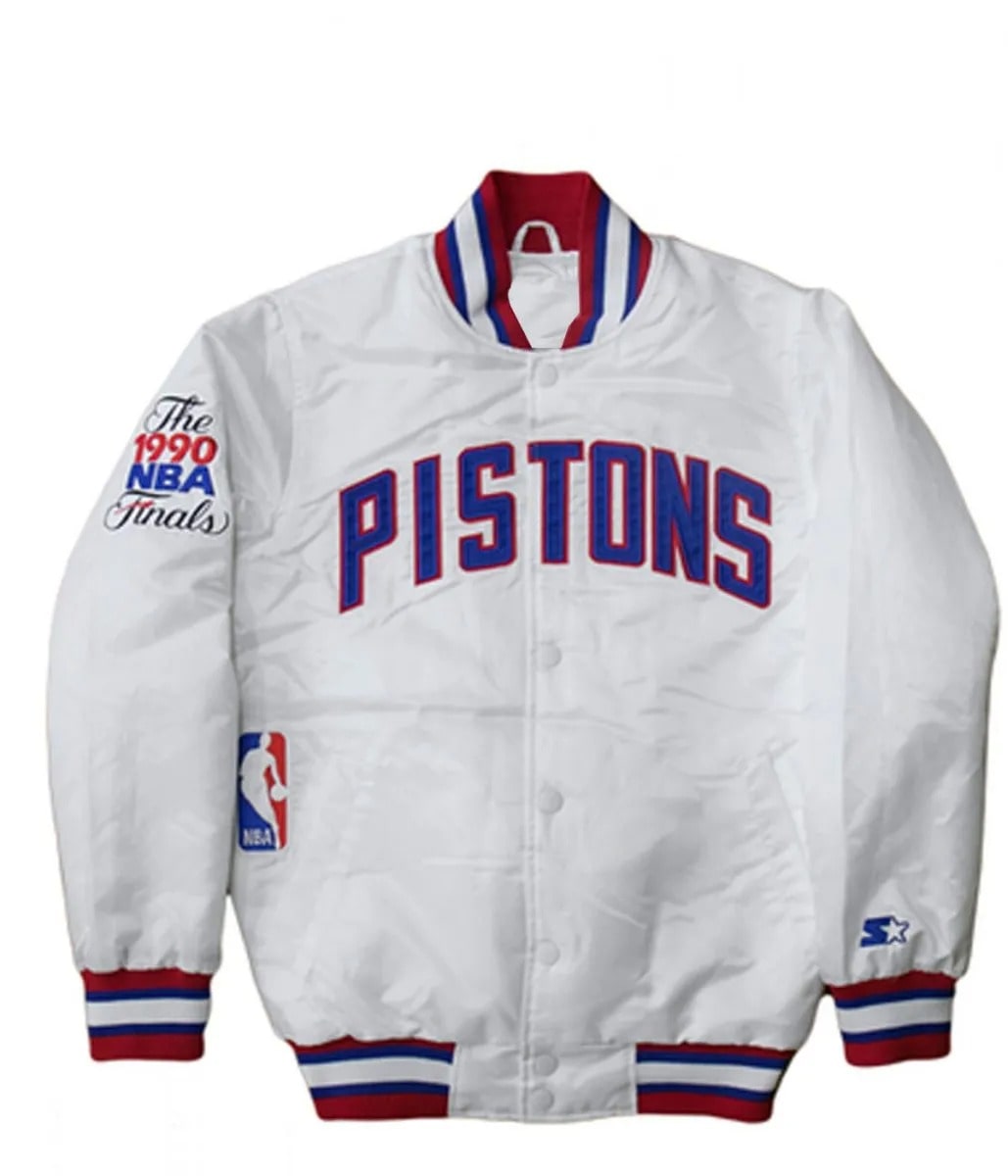 Vintage Detroit Pistons NBA Starter Satin Bomber Jacket