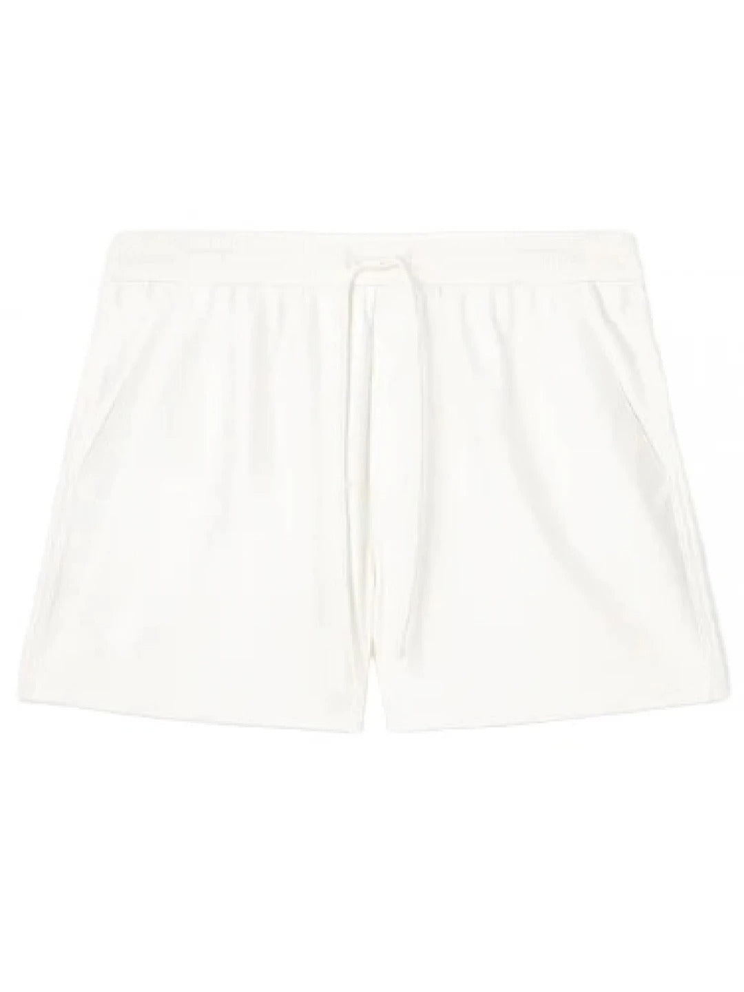 Men’s White Leather Shorts with Elasticized Waist – Comfortable and Trendy