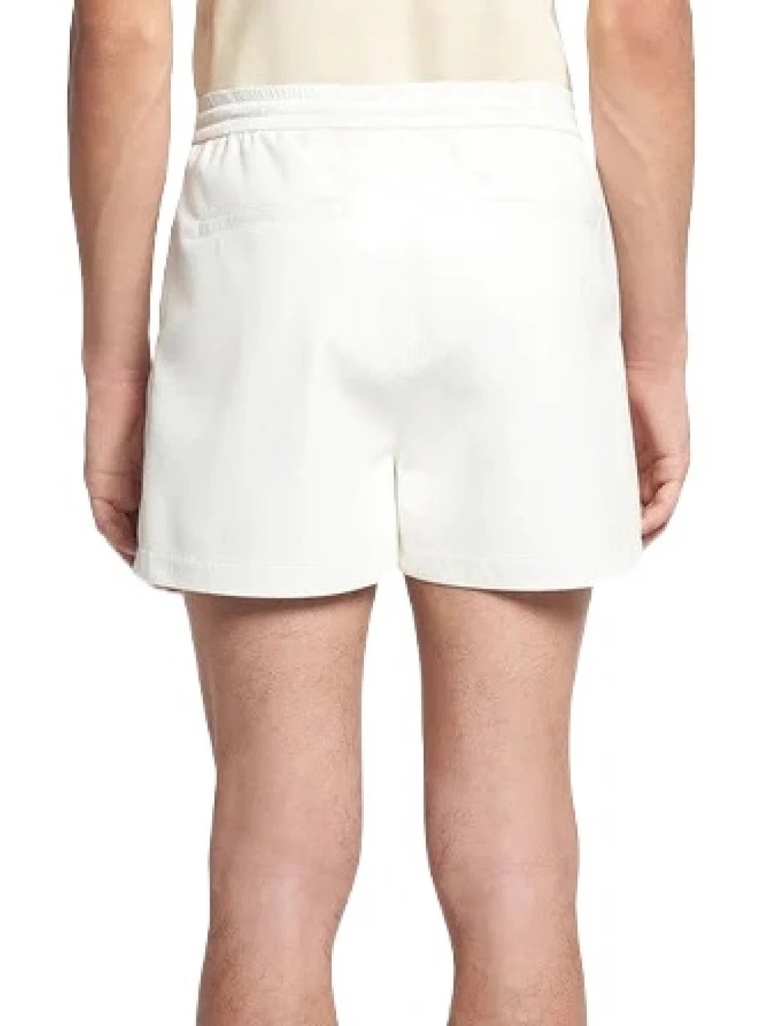 Men’s White Leather Shorts with Elasticized Waist – Comfortable and Trendy