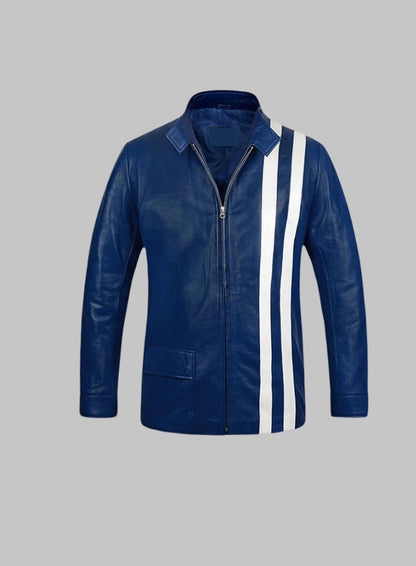 Elvis Presley Speedway Blue Leather Jacket – 100% Pure Napa Leather