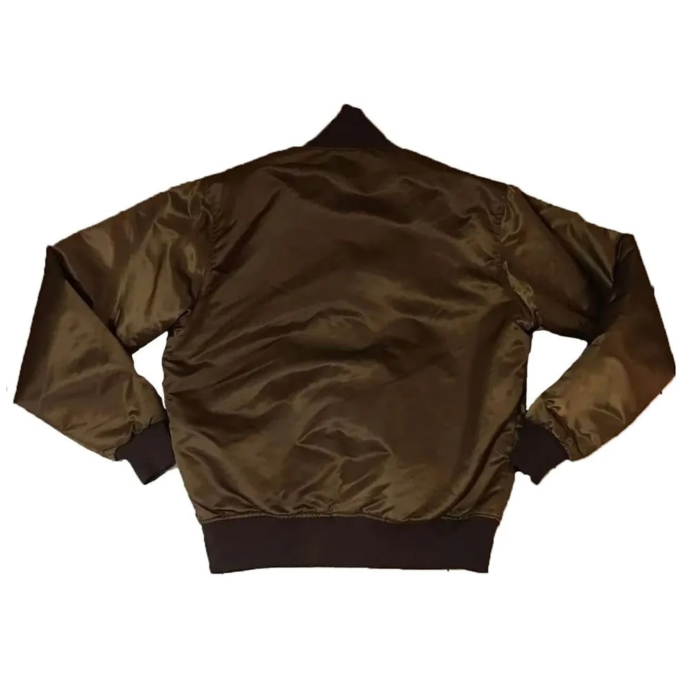 Emma Stone San Diego Padres Brown Satin Bomber Jacket