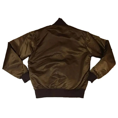 Emma Stone San Diego Padres Brown Satin Bomber Jacket
