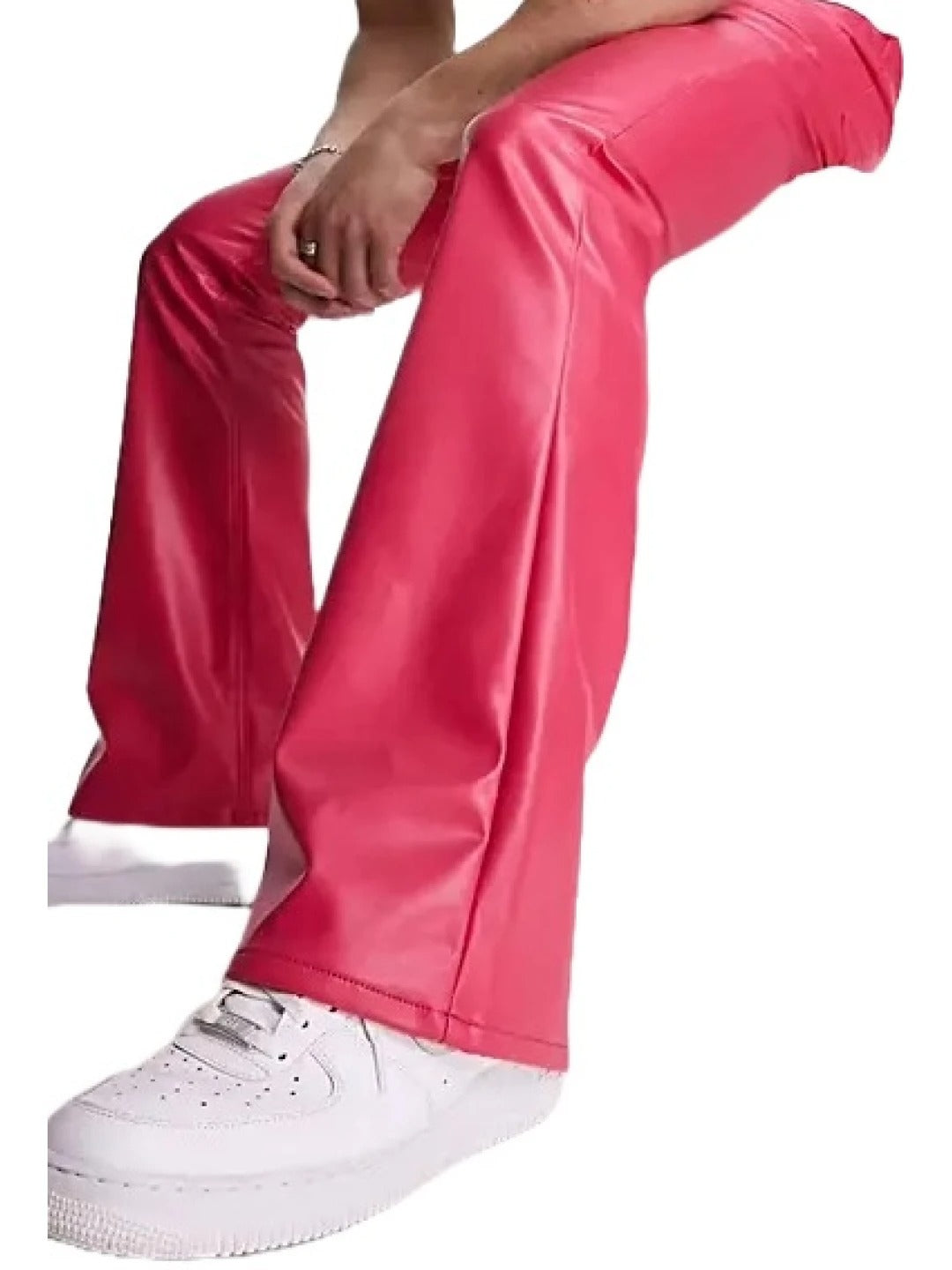 Flare Leather Pants in Pink for Women by Avanzar Leather