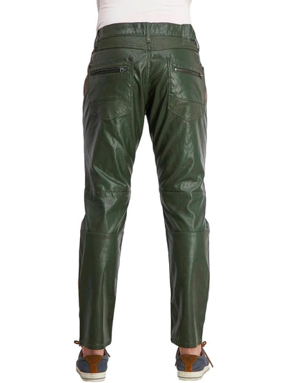 Green Leather Trousers for Men by Avanzar Leather