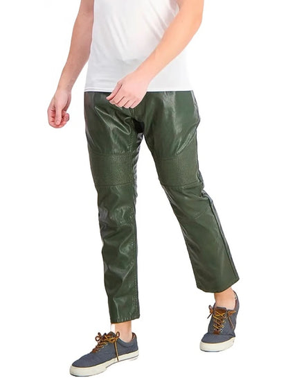 Green Leather Trousers for Men by Avanzar Leather