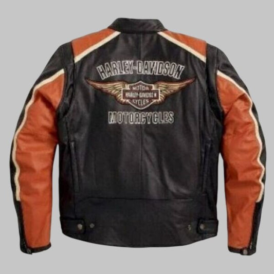 Harley Davidson Classic Cruiser Leather Motorcycle Jacket for Men