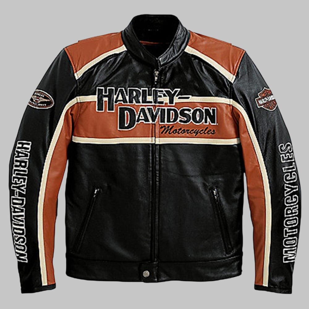 Harley Davidson Classic Cruiser Leather Motorcycle Jacket for Men