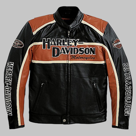 Harley Davidson Classic Cruiser Leather Motorcycle Jacket for Men