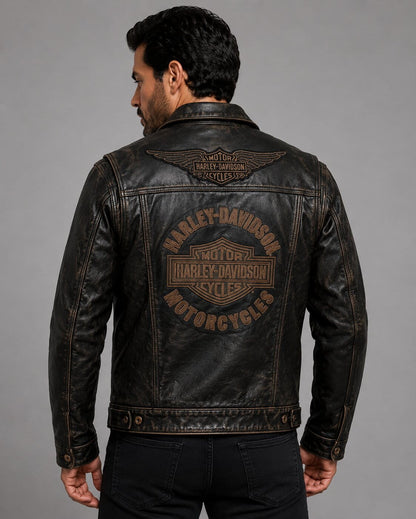 Harley Davidson Digger Slim Fit Leather Jacket for Men