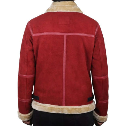 Christmas Santa Red Suede Shearling Jacket Inspired by Ryan Reynolds