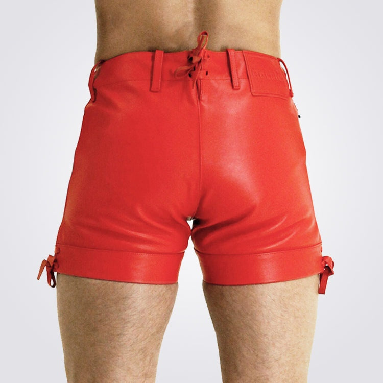 Men’s Red Leather Shorts – Avanzar Leather