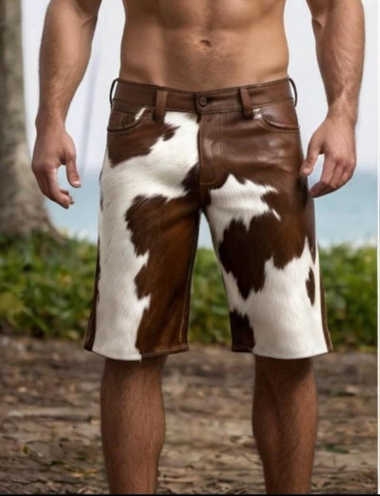Men’s Genuine Cowhide Leather Shorts
