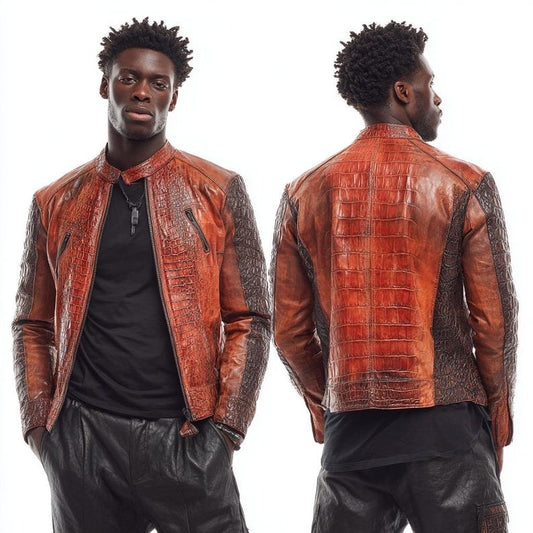 Genuine Crocodile Leather Jacket Handmade