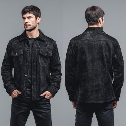 Men’s Suede Leather Jacket Classic Vintage Style Coat