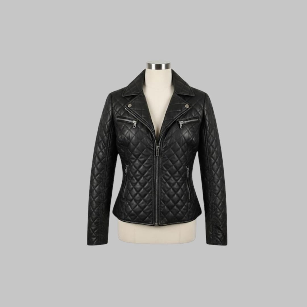Handmade Lambskin Leather Moto Jacket Women’s Classic Biker Style