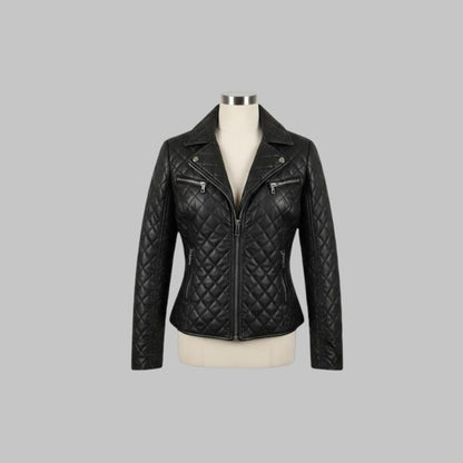 Handmade Lambskin Leather Moto Jacket Women’s Classic Biker Style