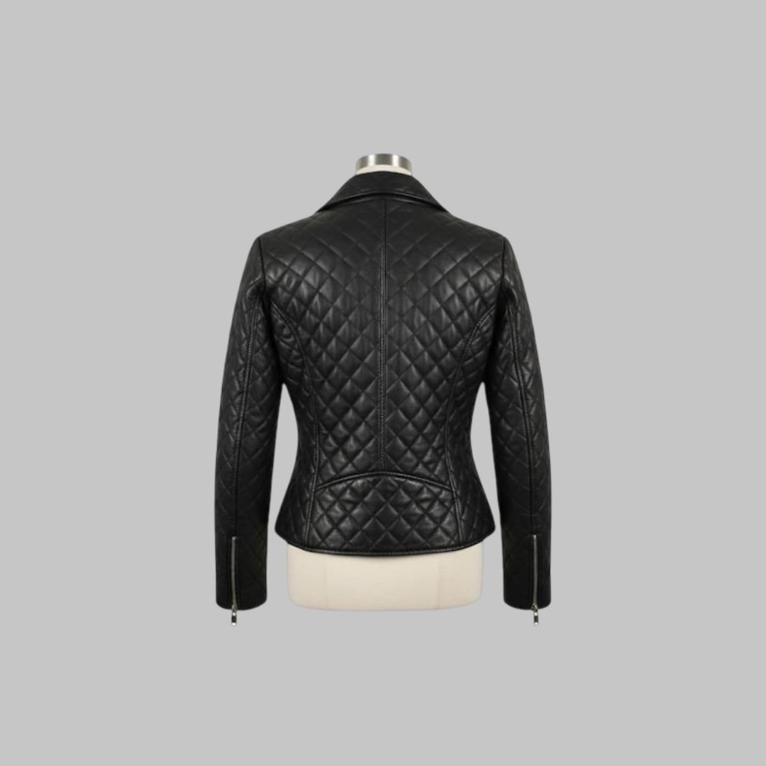 Handmade Lambskin Leather Moto Jacket Women’s Classic Biker Style
