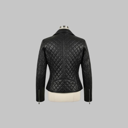 Handmade Lambskin Leather Moto Jacket Women’s Classic Biker Style