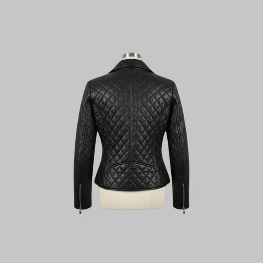 Handmade Lambskin Leather Moto Jacket Women’s Classic Biker Style