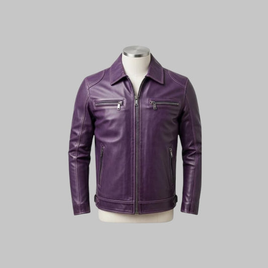 Handmade Men’s Leather Jacket Tailored Fit Motorcycle Biker Style