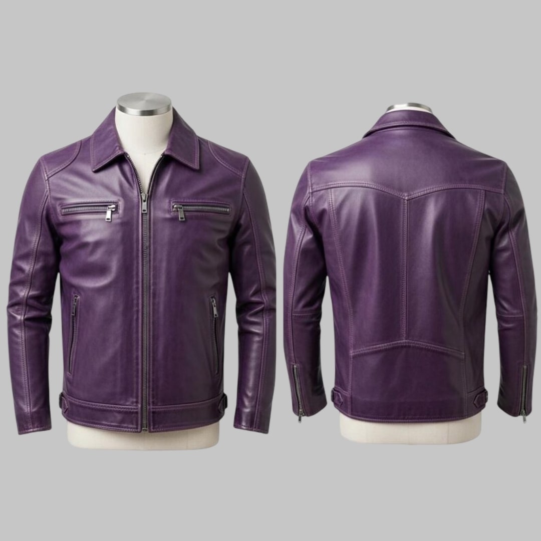Handmade Men’s Leather Jacket Tailored Fit Motorcycle Biker Style