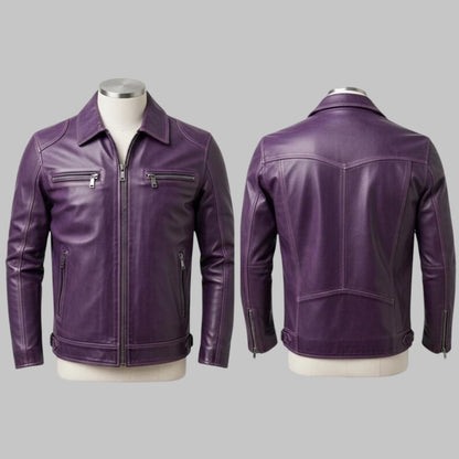 Handmade Men’s Leather Jacket Tailored Fit Motorcycle Biker Style