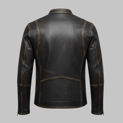 Men Distressed Brown Vintage Leather Motorcycle Jacket