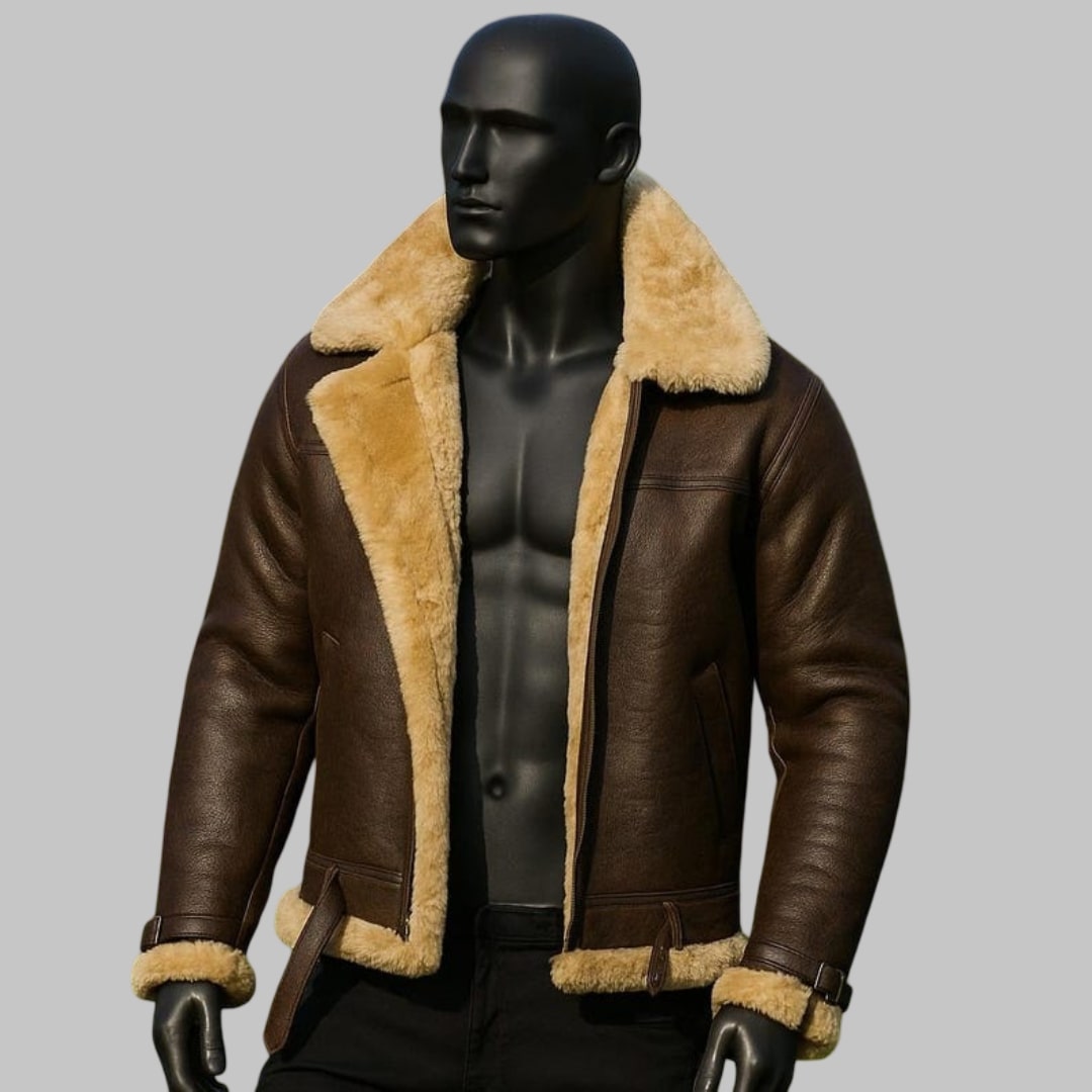 Men’s Shearling Bomber Jacket | Genuine Sheepskin Aviator Style