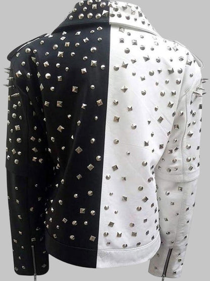 Women’s Studded Leather Motorcycle Jacket Handmade Punk Biker Style