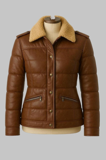 Handcrafted Sheepskin B3 Leather Bomber Jacket for Women