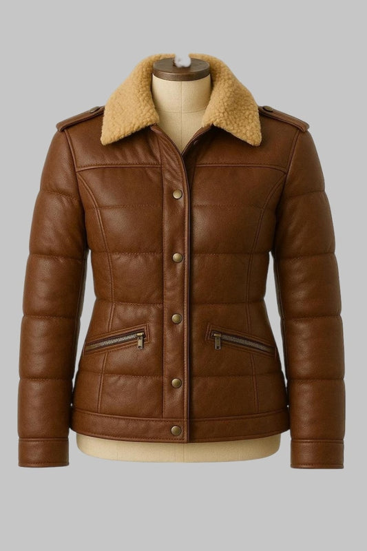 Handcrafted Sheepskin B3 Leather Bomber Jacket for Women