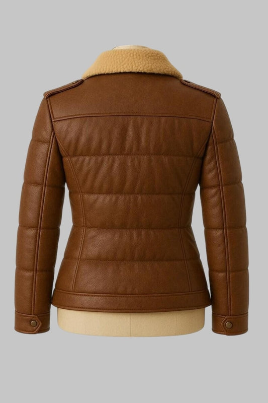Handcrafted Sheepskin B3 Leather Bomber Jacket for Women