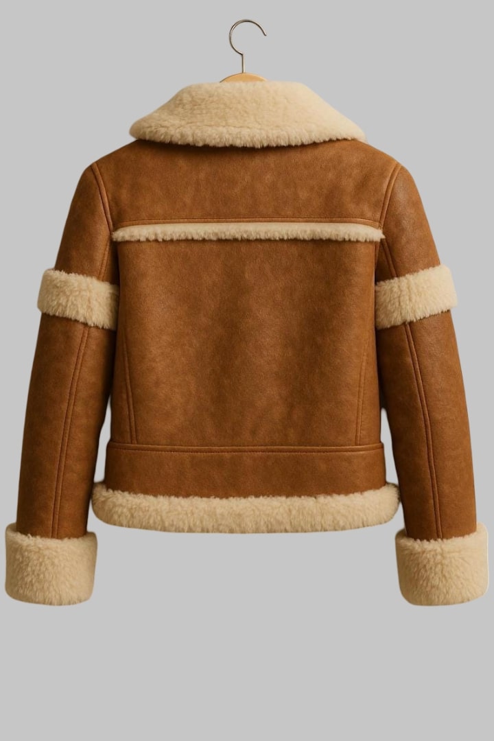 Genuine Leather Fur Lined B3 Bomber Jacket for Women