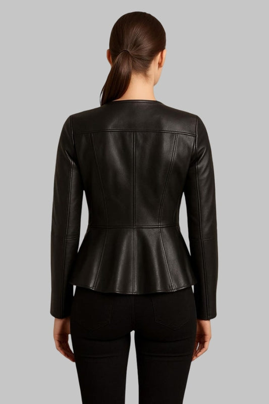 Women Black Lambskin Leather Jacket