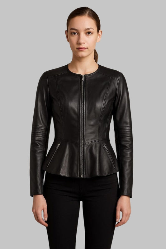 Women Black Lambskin Leather Jacket