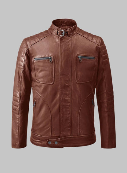 Ignite Men Lambskin Moto Leather Jacket