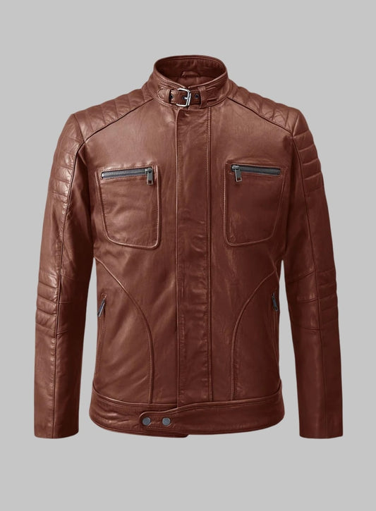 Ignite Men Lambskin Moto Leather Jacket