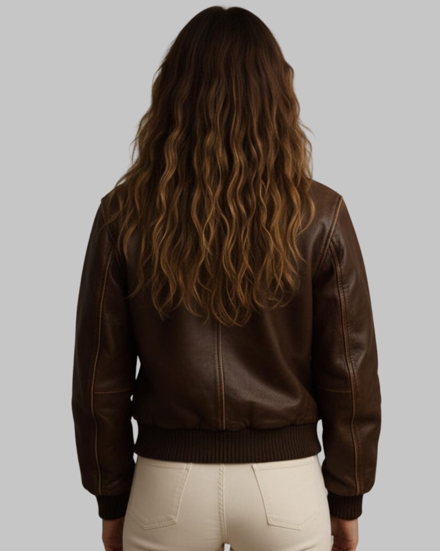 Women Leather Bomber Jacket Vintage Aviator Style Handmade in Full-Grain, Top-Grain & Genuine Leather