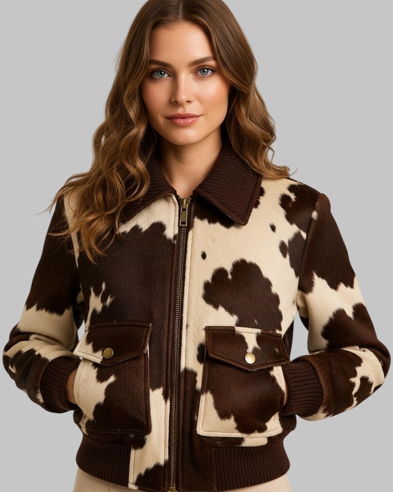 Women Cowhide Leather Bomber Jacket Western Rodeo Style Handmade Genuine Full-Grain Leather