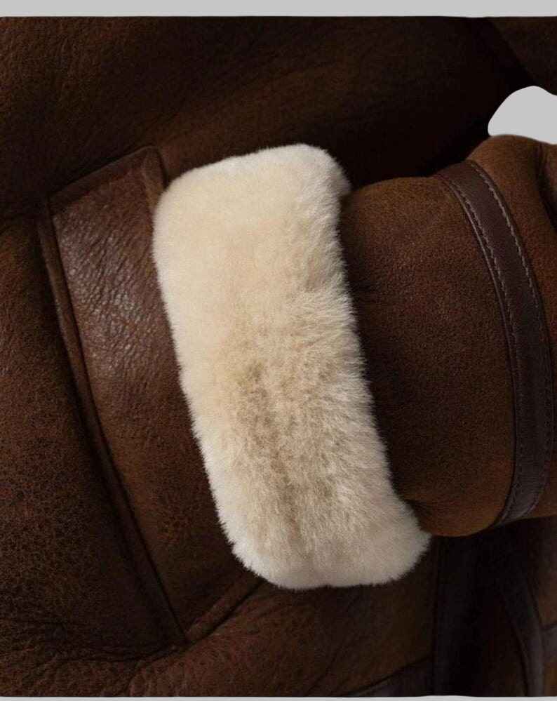 Women A2 Oversized Pilot Shearling Jacket Faux Fur Handmade