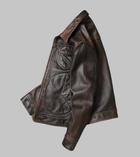 Men’s Vintage Biker Leather Jacket | Handmade Sheepskin Outerwear
