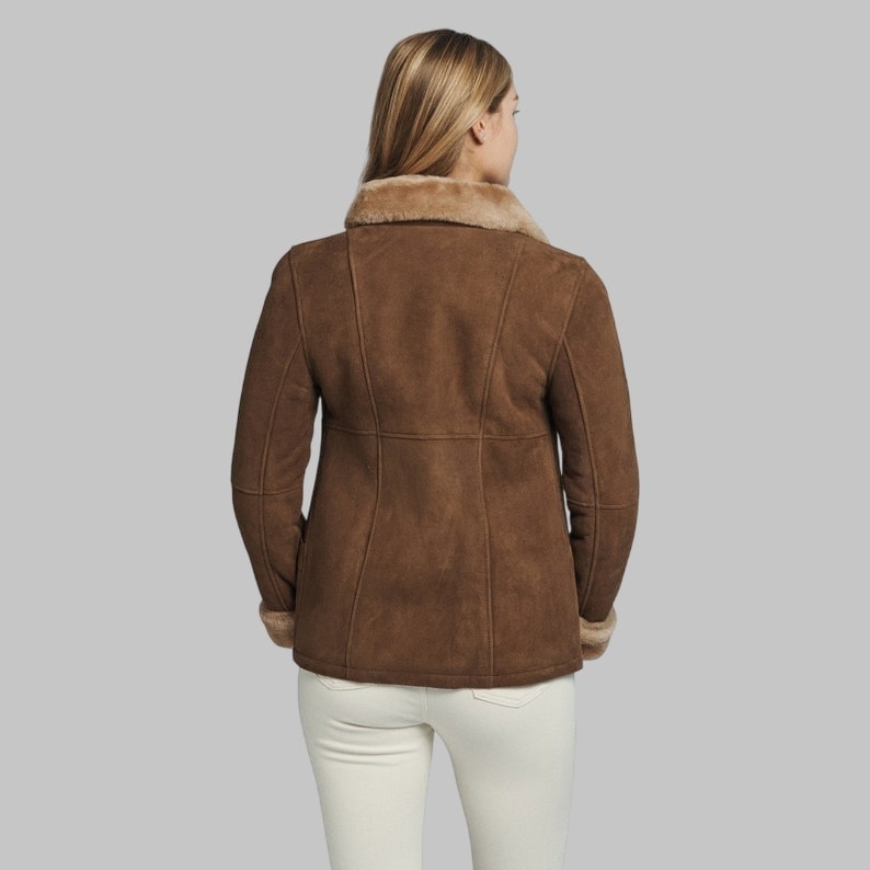 Nicole Women’s Shearling Coat Fur Lined Winter Luxury Outerwear
